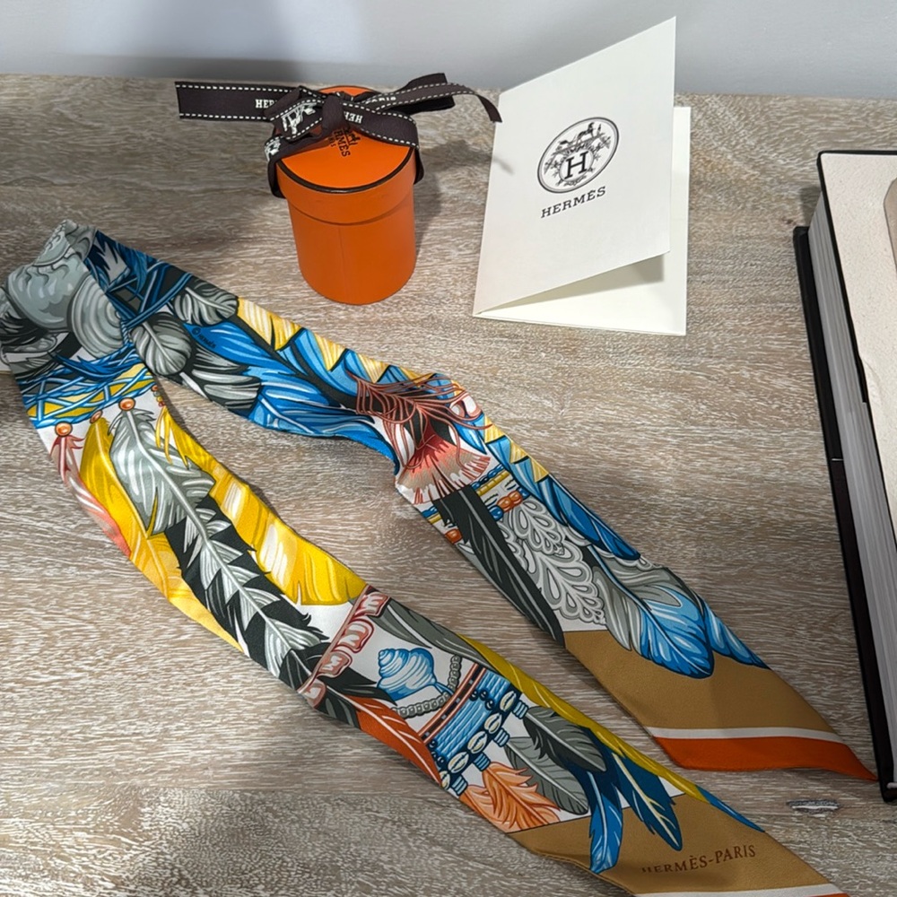Hermes La Danse Pacifique Silk Twilly Scarf